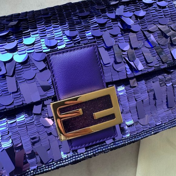 Fendi Baguette Purple sequined bag - Picture 2 of 8